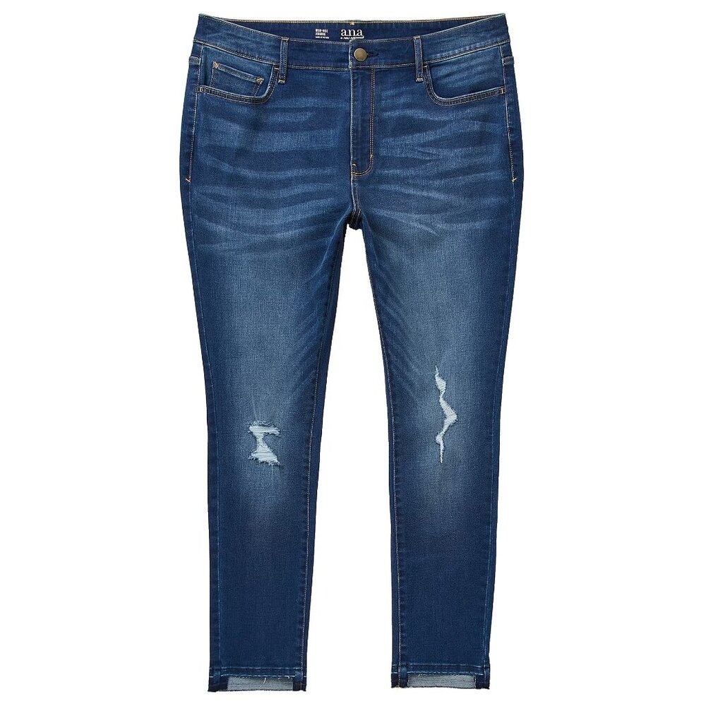 New! A.N.A Skinny Stretch Denim Jeggings High Rise Distressed Blue Jeans 22W